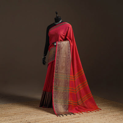 Dharwad cotton saree with border 56 - handcrafted