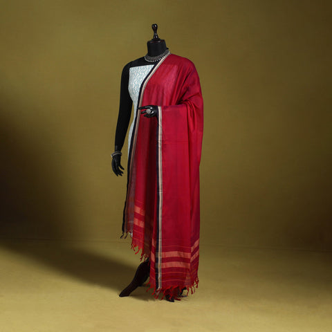 Red - dharwad mercerised cotton dupatta with border 70