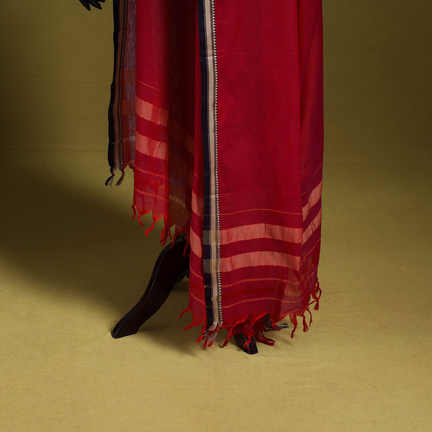 Red - dharwad mercerised cotton dupatta with border 70