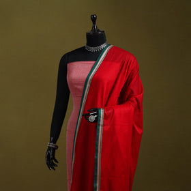 Red - dharwad mercerised cotton dupatta with border 86