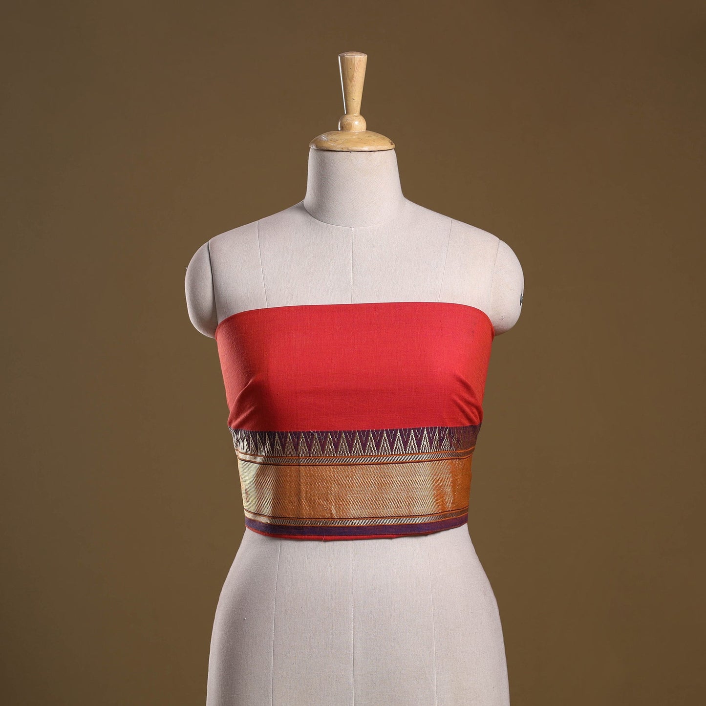 Dharwad weave cotton blouse piece 21 - handcrafted