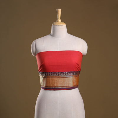 Dharwad weave cotton blouse piece 21 - handcrafted