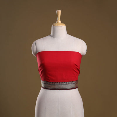 Dharwad weave cotton blouse piece 22 - handcrafted