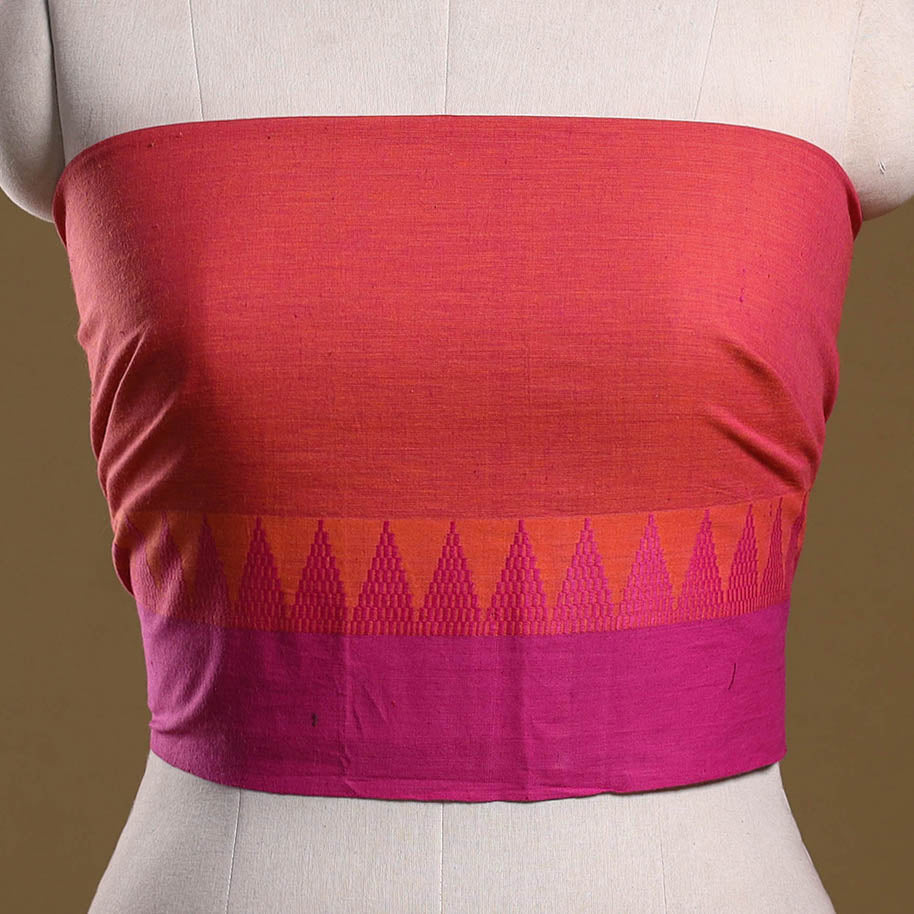 Dharwad weave cotton blouse piece 36 - handcrafted