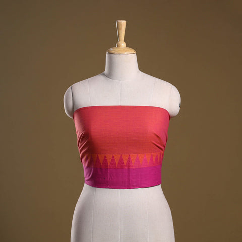 Dharwad weave cotton blouse piece 36 - handcrafted