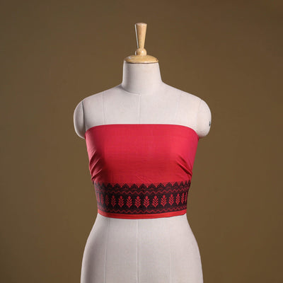 Dharwad weave cotton blouse piece 37 - handcrafted