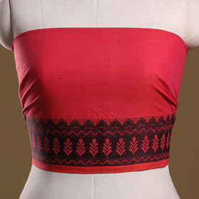 Dharwad weave cotton blouse piece 37 - handcrafted