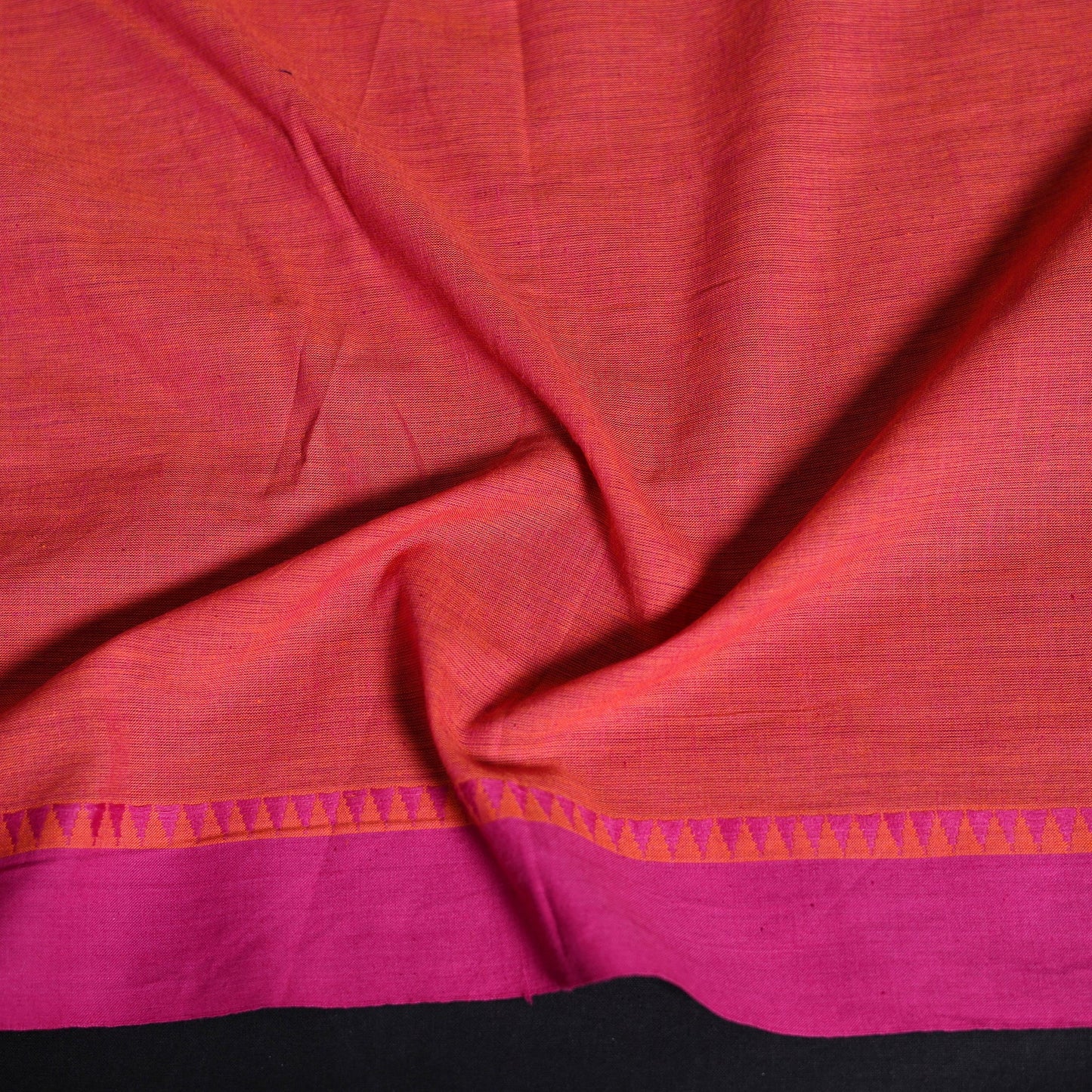Dharwad weave cotton blouse piece 38 - handcrafted