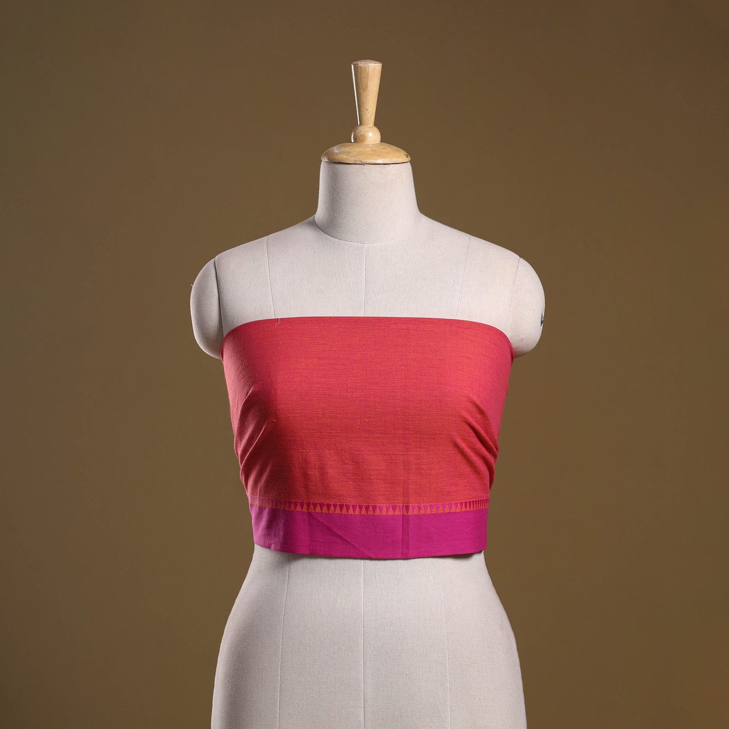 Dharwad weave cotton blouse piece 38 - handcrafted