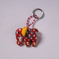 Red Handcrafted Fab Art & Beadwork Keychain 