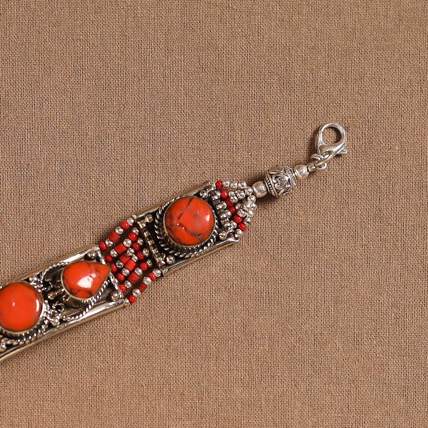 Red - ethnic tribal tibetan metal bracelet from himalaya 13