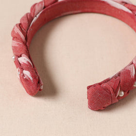 Fabart braided hair band with bead work 35 - handcrafted