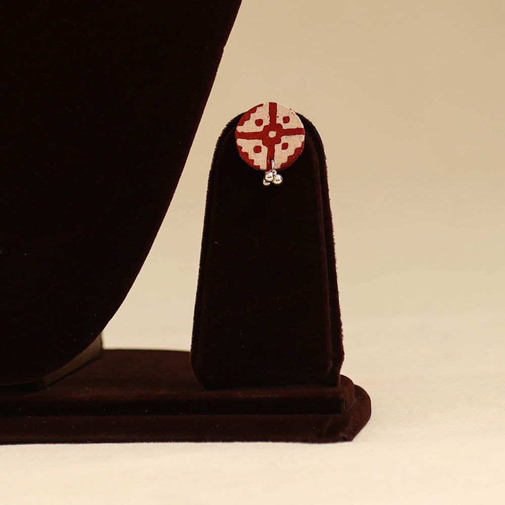 Red - fabart jute choker necklace set with ghungroo work 10