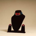 Red - fabart jute choker necklace set with ghungroo work 15