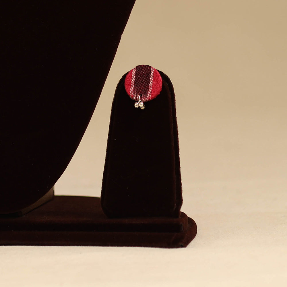 Red - fabart jute choker necklace set with ghungroo work 15