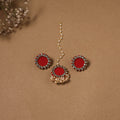 Fabart kundan earrings & maang tikka set 11 - handcrafted