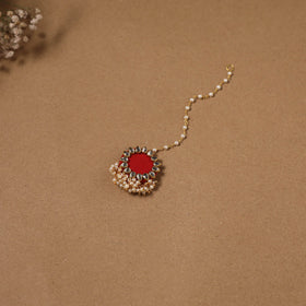 Fabart kundan earrings & maang tikka set 11 - handcrafted