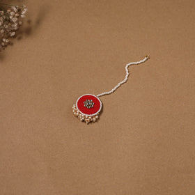 Fabart kundan earrings & maang tikka set 16 - handcrafted