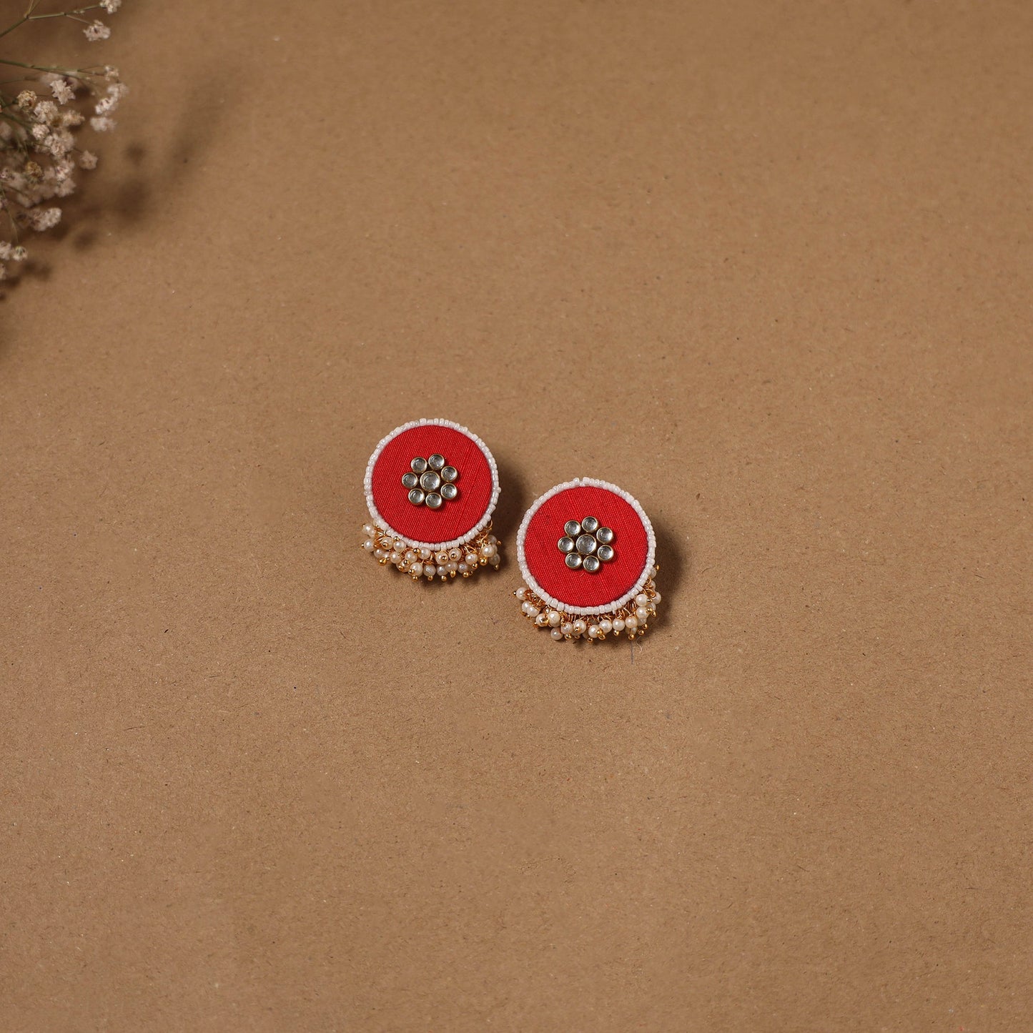 Fabart kundan earrings & maang tikka set 16 - handcrafted