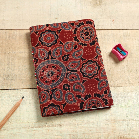  Ajrakh Fabric Cover Handmade Paper Notebook Online in India 