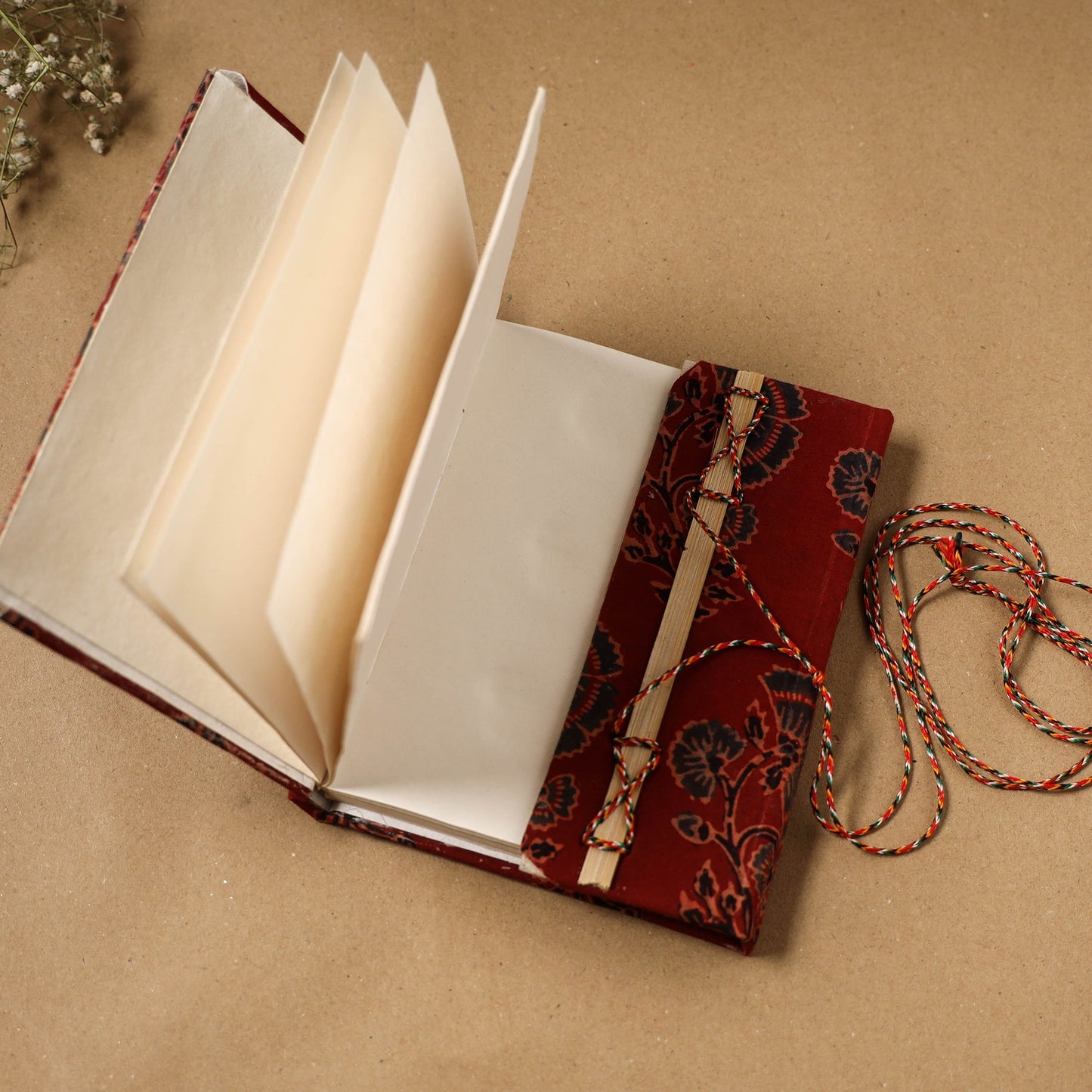 Fabric cover handmade paper notebook with thread lock 67