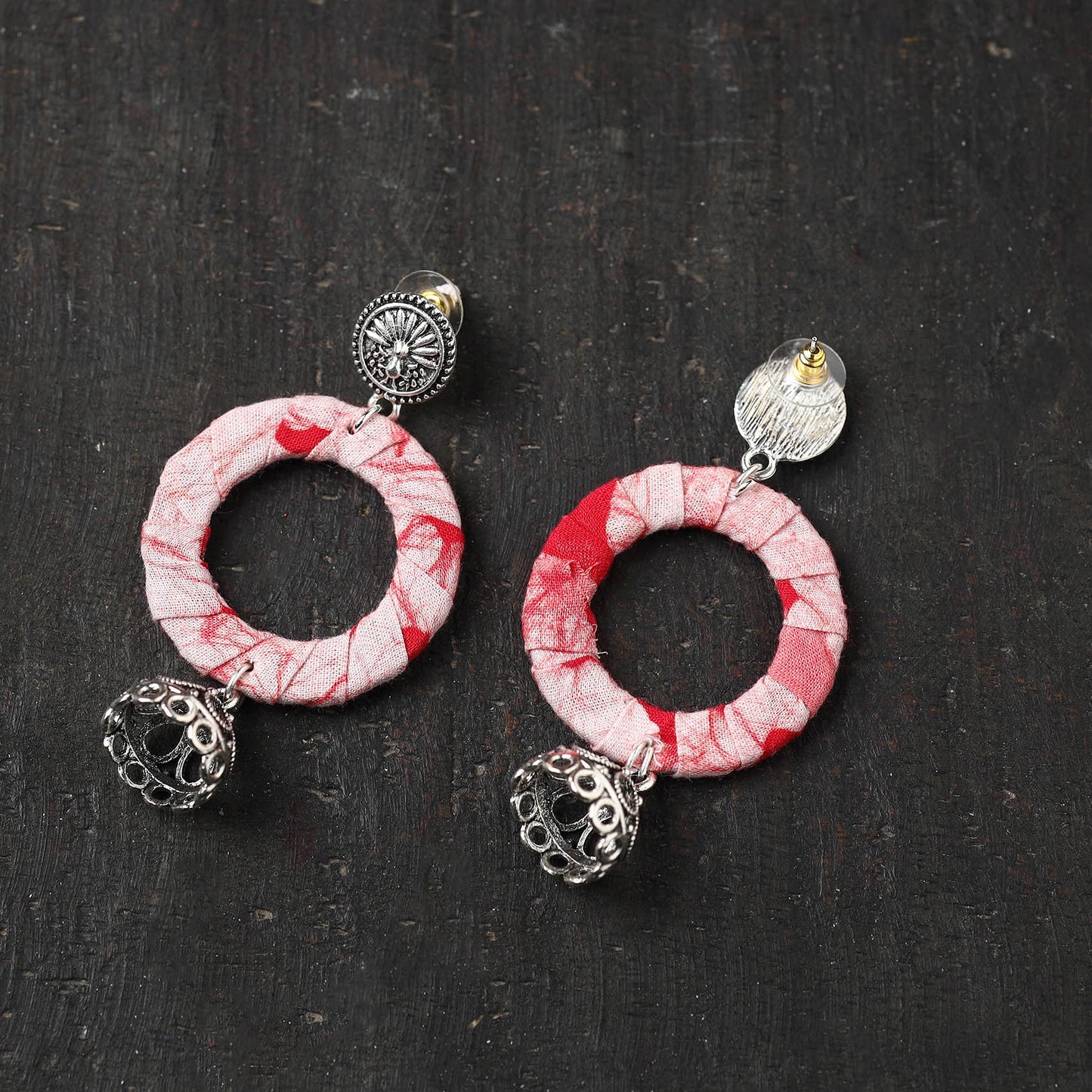 Red Farah GS Fabart Handmade Earrings