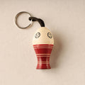 Red Channapatna Handmade Wooden Keychain 