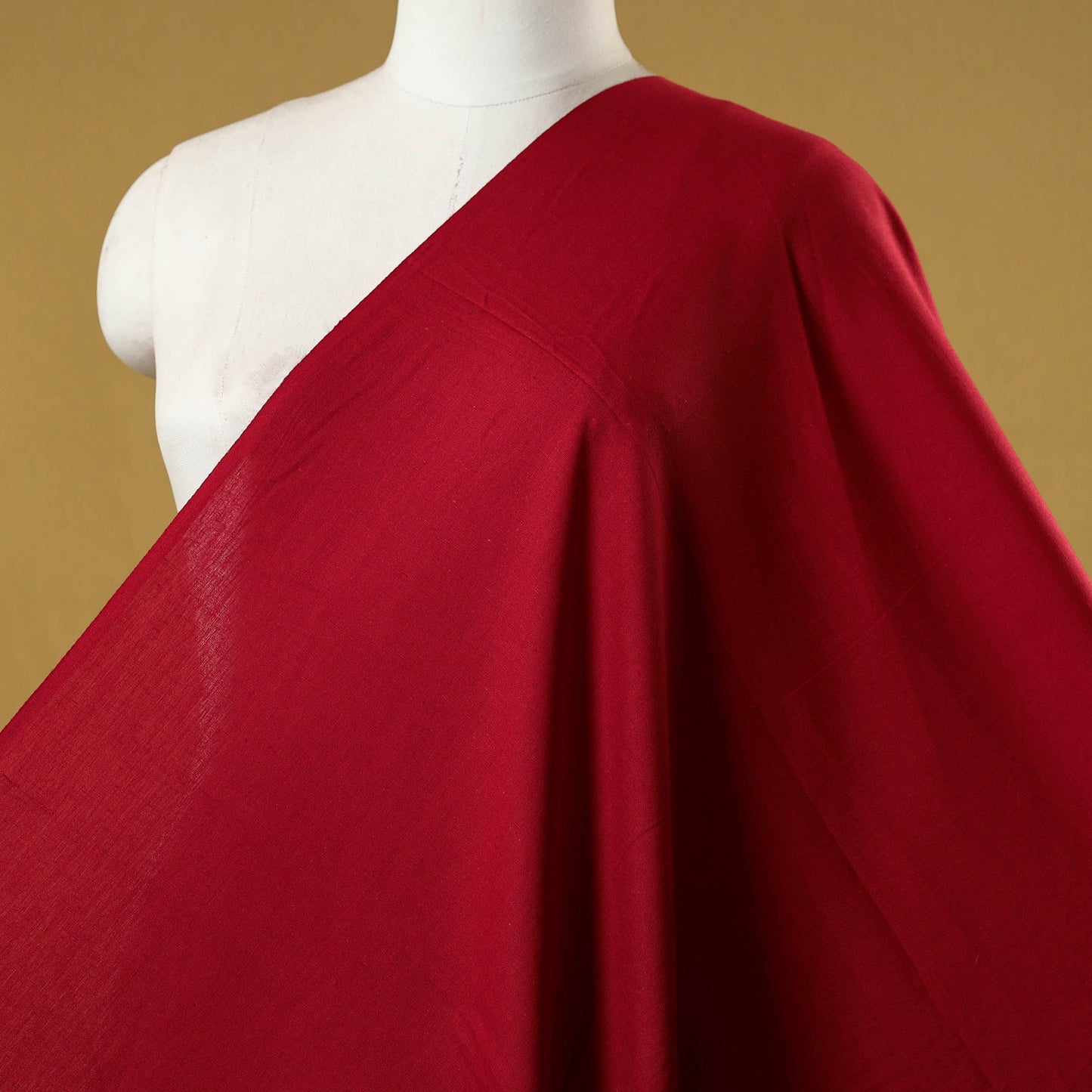 Red - flex cotton prewashed plain fabric 10 - handcrafted