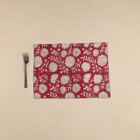  Floral Print Cotton Reversible Table Mat 