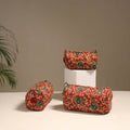 Red - floral hand quilted toiletry bags (set of 3) 17