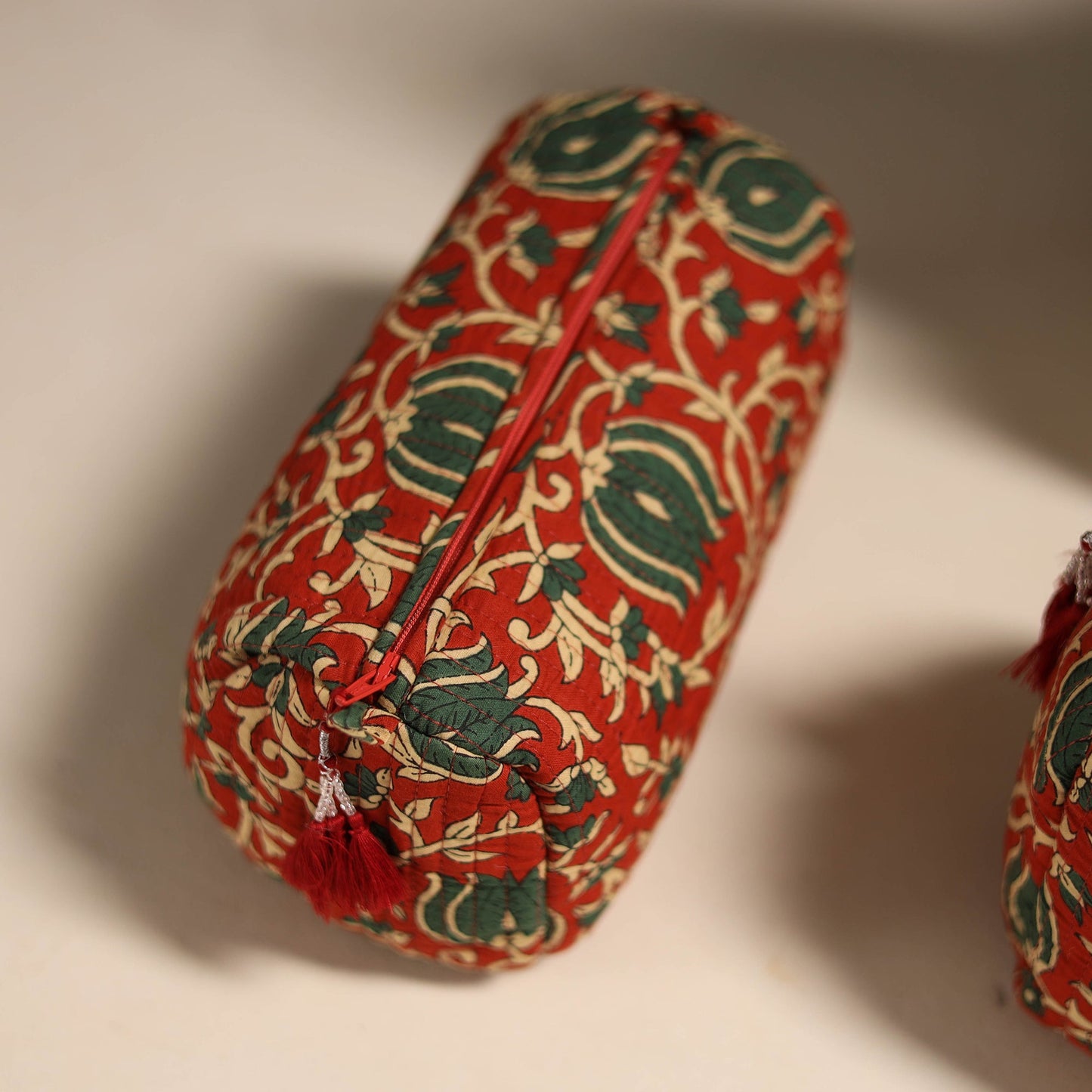 Red - floral hand quilted toiletry bags (set of 3) 17