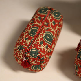 Red - floral hand quilted toiletry bags (set of 3) 17