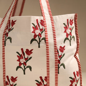 Red - floral hand tote bag 10 - handcrafted