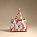 Red - floral hand tote bag 10 - handcrafted