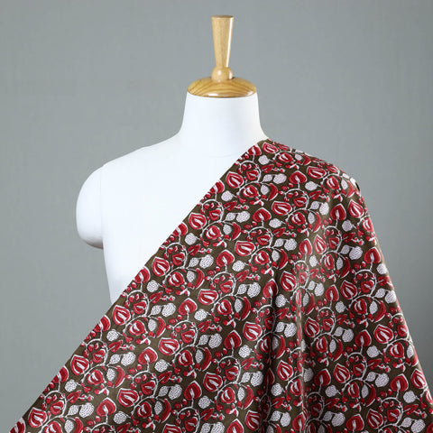  Red Jaipur Block Print Fabric - Floral Rajasthani