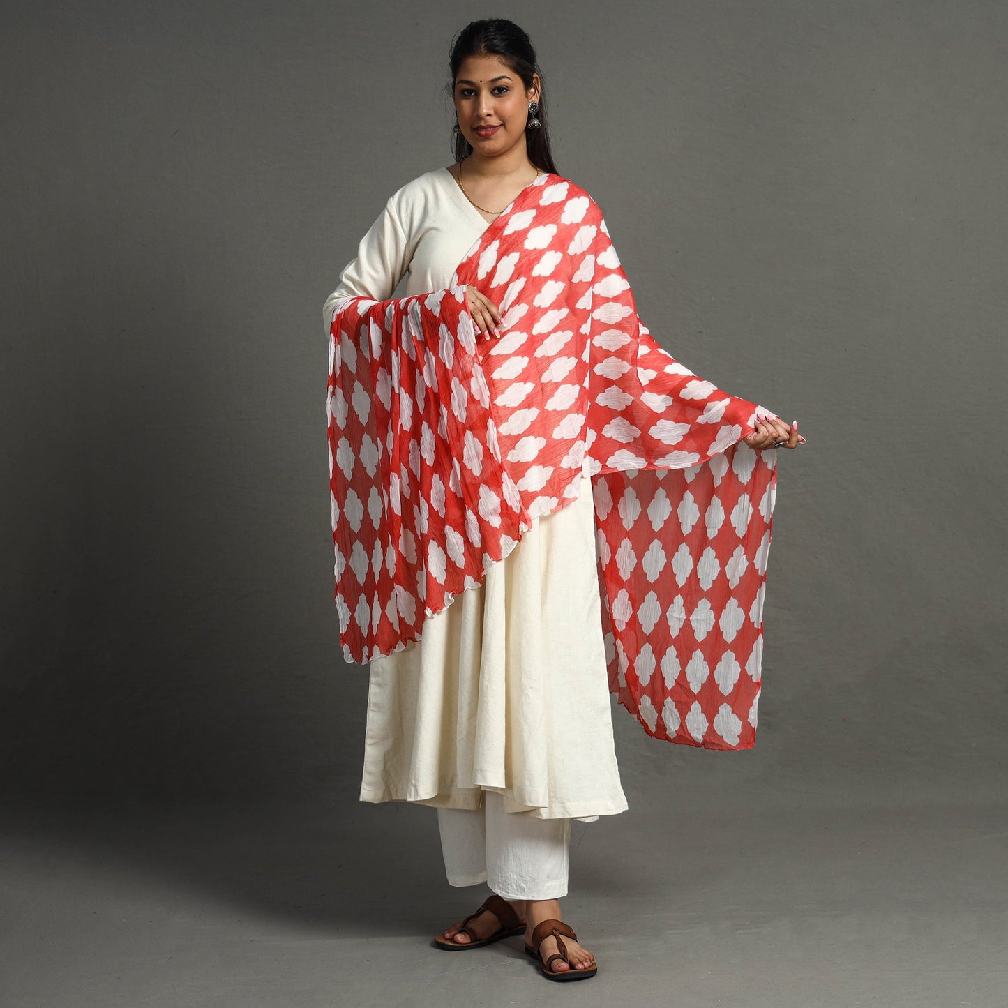  Floral Printed Chiffon Jaipur Dupatta