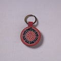 Red Handcrafted Leather Keychain 