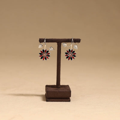 Flower & leaf - handcrafted paka meenakari earrings 65