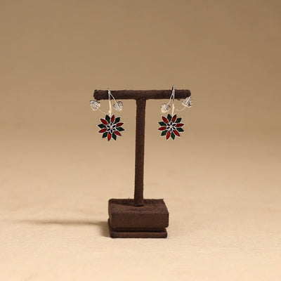 Flower & leaf - handcrafted paka meenakari earrings 67