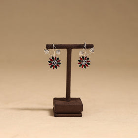 Flower & leaf - handcrafted paka meenakari earrings 67