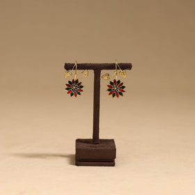 Flower & leaf - handcrafted paka meenakari earrings 71
