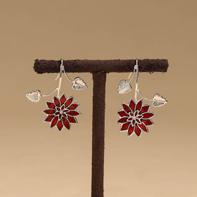 Flower & leaf - handcrafted paka meenakari earrings 72