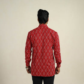 Buy Red Full Sleeve Men Cotton Pochampally Ikat Shirt