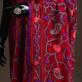 Georgette hand embroidered phulkari dupatta 16 - handcrafted