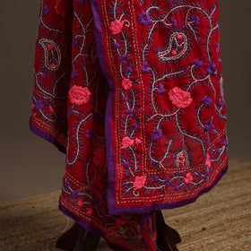 Georgette hand embroidered phulkari dupatta 16 - handcrafted