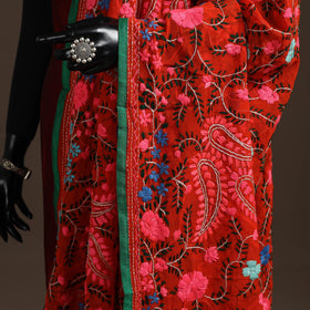 Georgette hand embroidered phulkari dupatta 22 - handcrafted