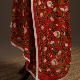 Georgette hand embroidered phulkari dupatta 25 - handcrafted