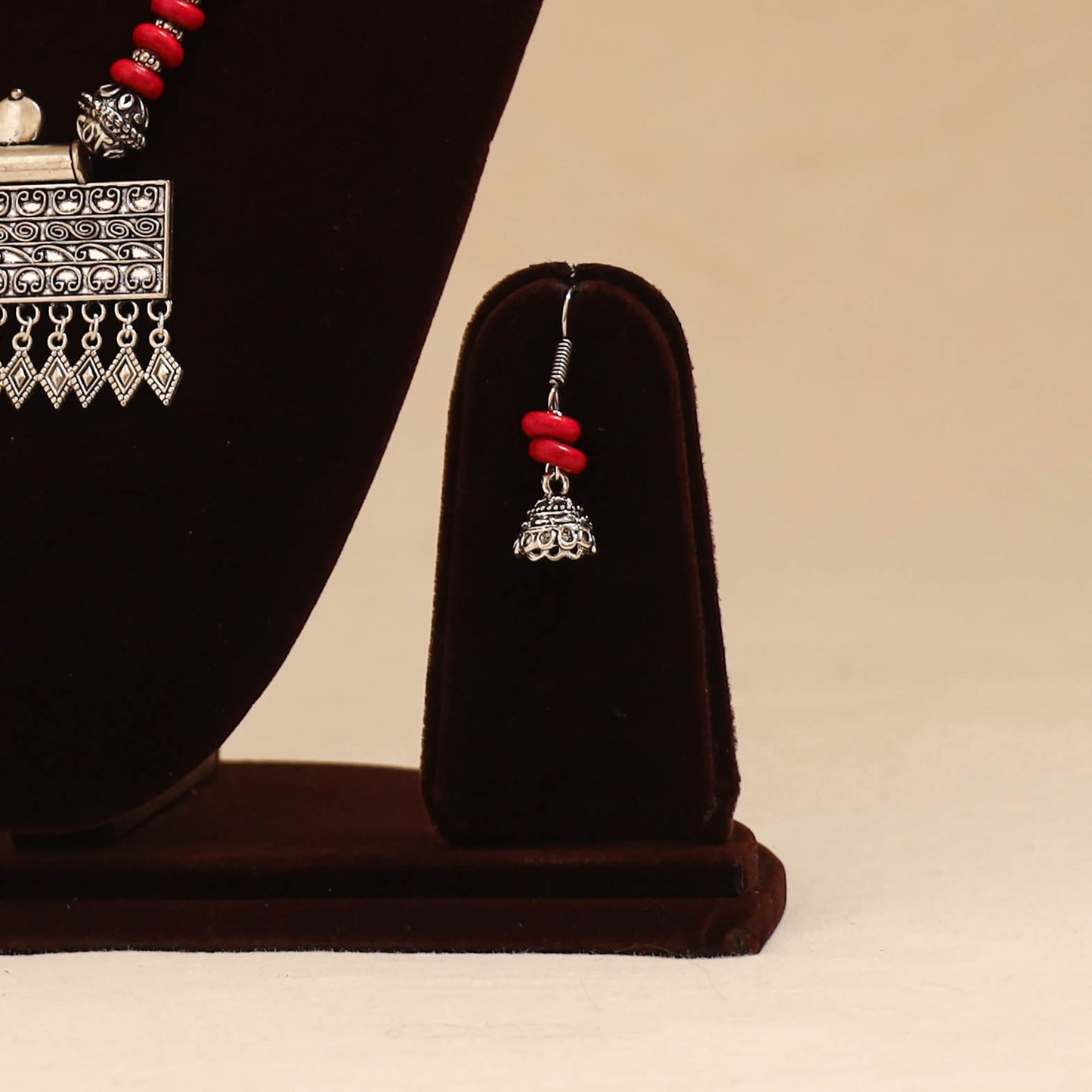 German silver beaded necklace set 34 - handcrafted