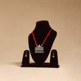 German silver beaded necklace set 34 - handcrafted