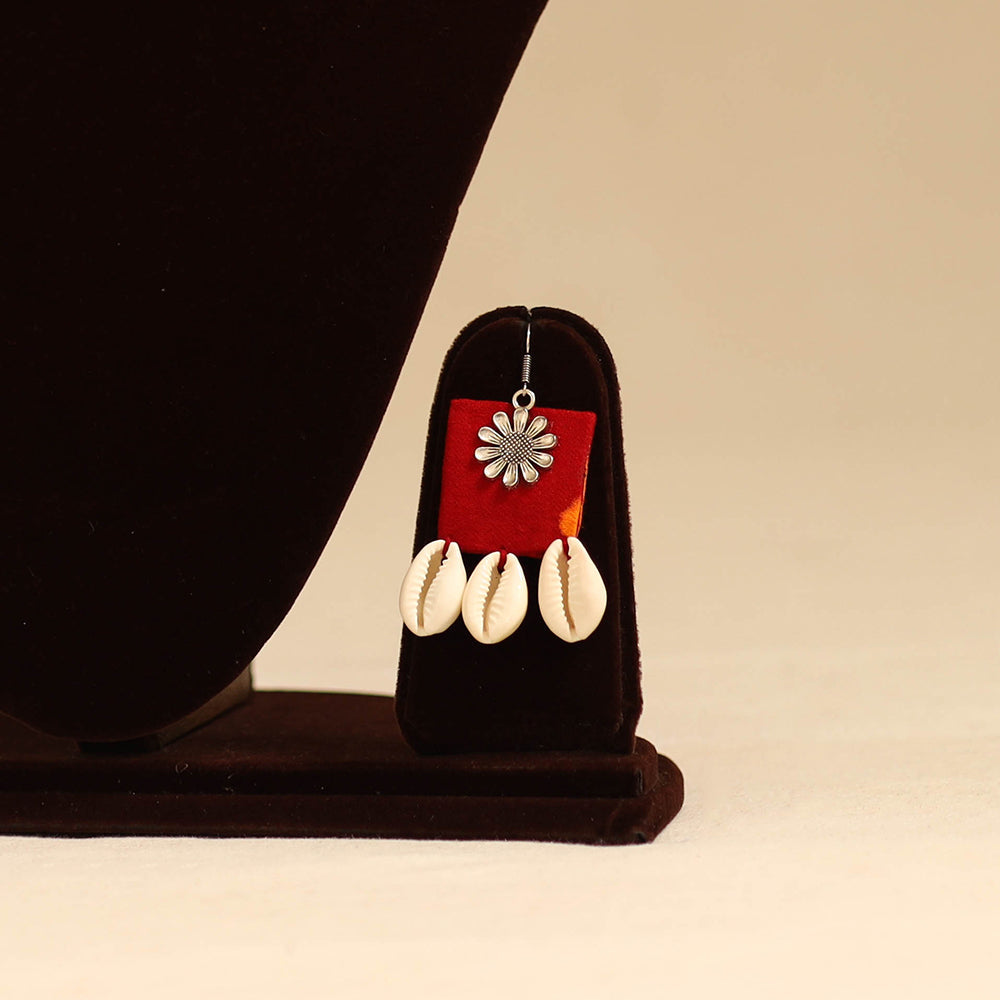 Red - german silver fabart choker necklace set with shell